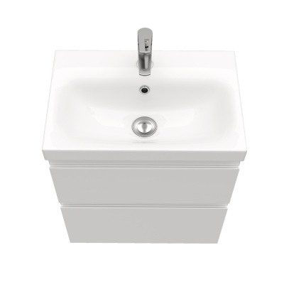 Тумба подвесная Laparet Optimum Slim 60 с умывальником Cersanit Moduo Slim 60 белый глянец LO-WCAB-60SL-01+S-UM-MOD60SL/1