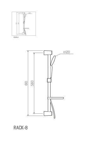 Стойка для душа с лейкой PMC RACK-8