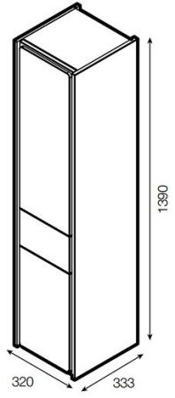 Шкаф-пенал правый Roca Ronda 1 390 мм ZRU9303006, бетон/белый глянец