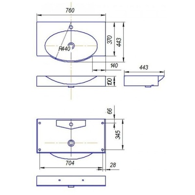 Умывальник Акватон Infinity 76