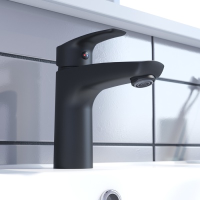 Смеситель для умывальника Iddis Ray RAYBL00i01, черный. Акция. Распродажа Образец