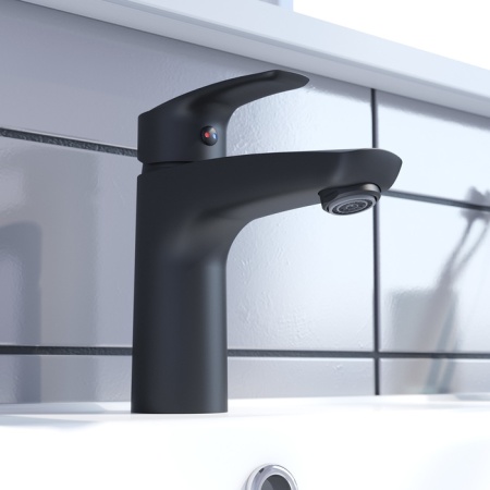 Смеситель для умывальника Iddis Ray RAYBL00i01, черный. Акция. Распродажа Образец