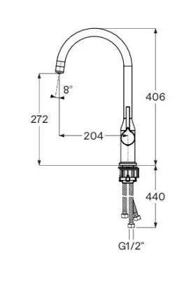 Смеситель для кухни с подключением фильтра Santek Себа, черный матовый WH5A43020N001