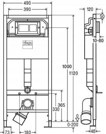 Инсталляция для унитаза Viega Prevista Dry, 792596