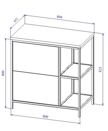Тумба под умывальник напольная Cersanit BOSQUET 80 А63012, дуб