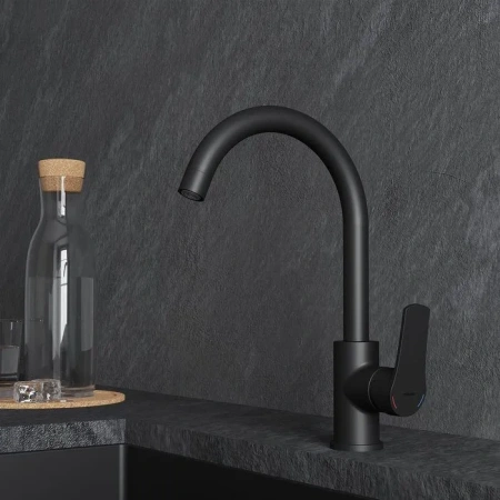 Смеситель для кухни высокий Milardo Meal, черный M01BLJ0M05