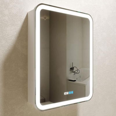 Зеркало-шкаф Silver Mirrors Фиджи 60 (600х800 R-78) правый, часы LED-00002363 Зеркало-шкаф Silver Mirrors Фиджи 60 (600х800 R-78) правый, часы LED-00002363