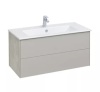 Тумба под умывальник подвесная Акватон Сохо 100 с умывальником Элина 100, слэйт/галька серая