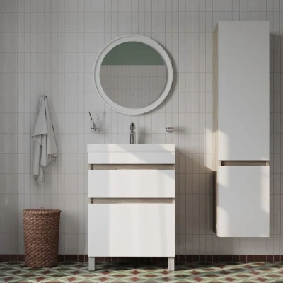 Тумба с умывальником 60 см напольная с ящиками Iddis Zodiac, белый ZOD6ABFi95K