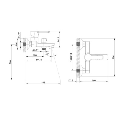 Смеситель для ванны Iddis Sena SENSB00i02WA