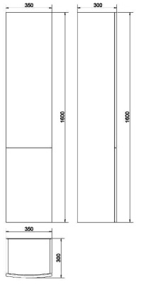 Шкаф-пенал подвесной Cersanit Easy 160 S573-012, белый