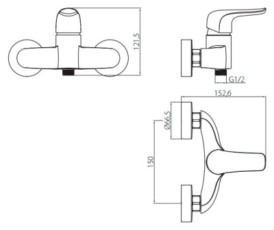 Смеситель для душа RedBlu 422000000 Palace Evo