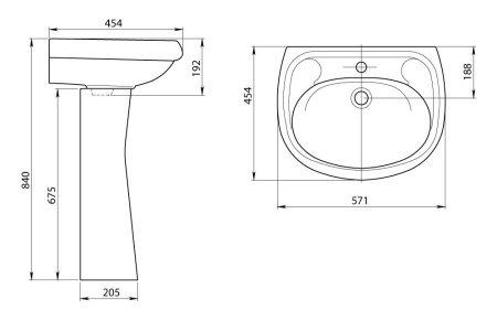 Умывальник Santeri Вест 57 белый
