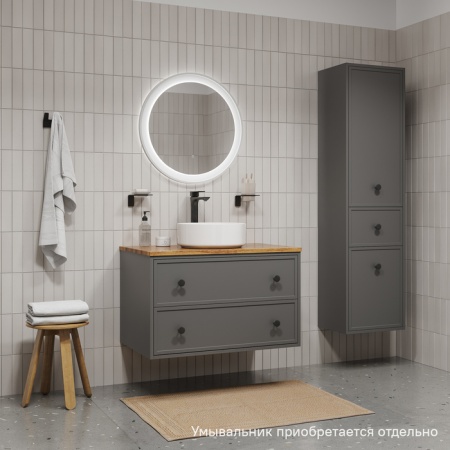 Тумба подвесная со столешницей 80 см Iddis Torr, темно-серый TOR80DBi95K