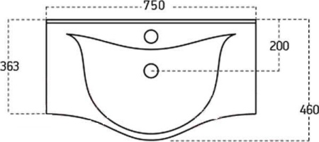 Умывальник Sanovit Vittoria 75, белый. Есть дефект. Распродажа