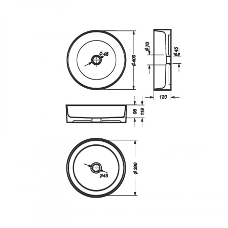 Умывальник накладной Sanita Luxe Best Slim 40 BST40SLWB01S, белый Умывальник накладной Sanita Luxe Best Slim 40 BST40SLWB01S, белый