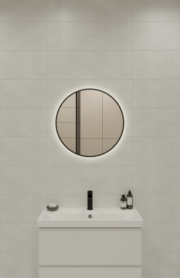 Зеркало Cersanit Eclipse smart 60x60 с подсветкой круглое в черной рамке 64146. Акция