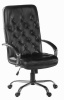 Кресло Евростиль Премьер хром кожа люкс черный