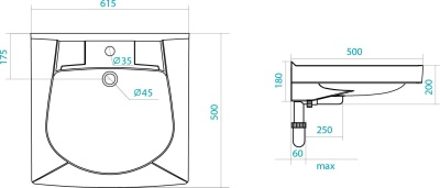Умывальник на стиральную машину Santek Пилот-50. Распродажа
