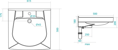 Умывальник на стиральную машину Santek Пилот-50. Распродажа