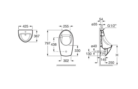 Писсуар Roca Euret электронный