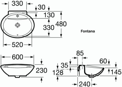 Умывальник Roca Fontana 60x48
