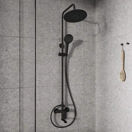 Душевая система Milardo Rora, черный RORBL4FM06