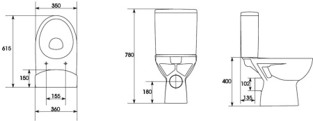 Унитаз-компакт Cersanit PARVA NEW CLEAN ON 011 KO-PA011-3/6-COn-DL