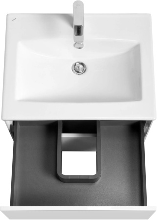 Тумба Акватон Сохо 60 с умывальником Элина 60, белый 1A2518001AJ010. Образец. Распродажа