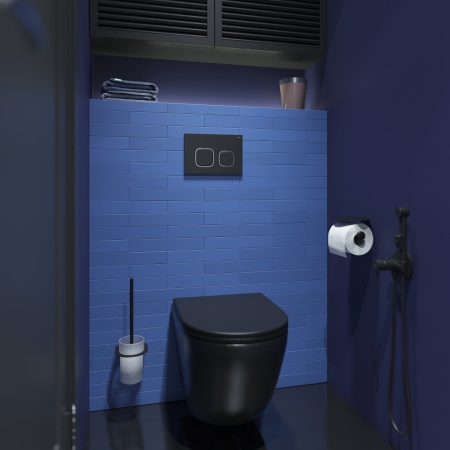 Клавиша смыва универсальная IDDIS, черная UNI04BCi77