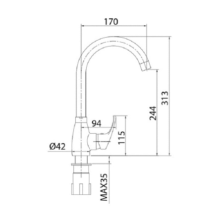Смеситель для кухни высокий Milardo Meal M07SB0JM05