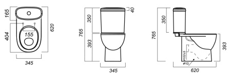 Унитаз-компакт напольный Sanita Luxe Art ARTSLCC01040622, белый