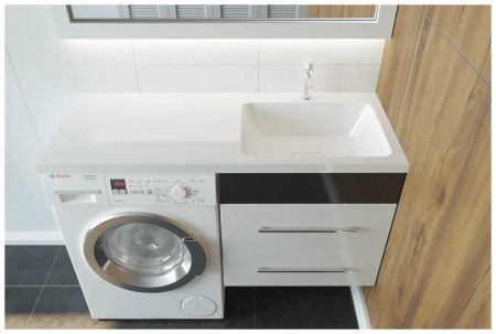 Умывальник на стиральную машину Madera 100 Kamilla (правая чаша) белая