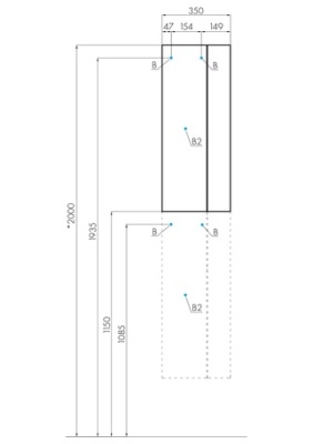Шкаф-полупенал для ванной подвесной Акватон Терра, дуб Кантри/антрацит 1A247503TEKA0