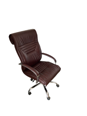 Кресло Евростиль ВИП хром кожа люкс бордовый 6030R10B. Распродажа