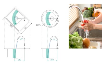 Смеситель для кухни с гибким изливом Milardo Meal, сатин M01BN0FM05