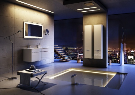 Панель с зеркалом с подсветкой AQWELLA Malaga Л12 Mal.02.12 120см