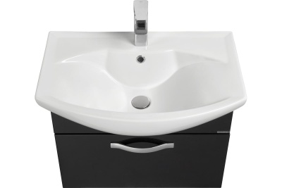 Тумба Акватон Ария 65 с умывальником Smile 65, чёрный (1A134001AA950+1WH207782)