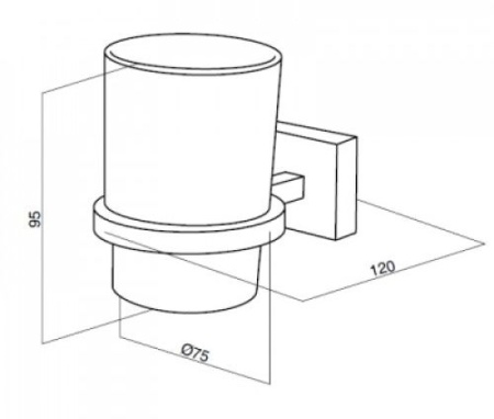 Стеклянный стакан с настенным держателем AM.PM Joy, A8534300