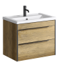 Тумба под умывальник Aqwella Fargo с умывальником Фостер 700, дуб балтийский FRG0107DB+4620008197746