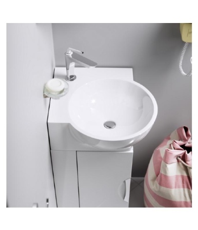 Тумба под умывальник угловая Aqwella Рио с умывальником Дельта Rio.01.04+4640021061435