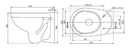 Унитаз подвесной Santeri Альфа 1.3255.9S00.00B.0