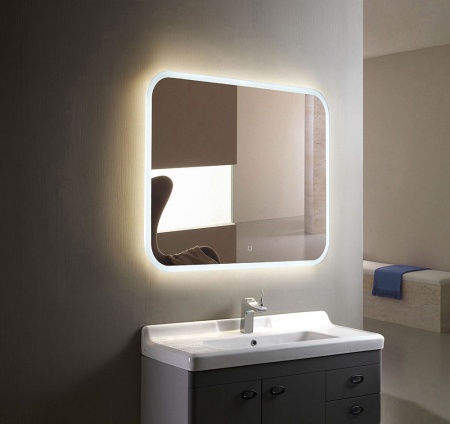 Зеркало Silver Mirrors Стив 800х680 - 4 (часы сенсорный выключатель) ФР-00001394. Распродажа