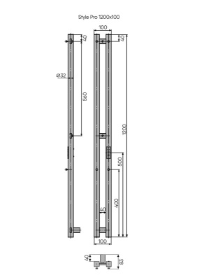 Полотенцесушитель Indigo Style PRO (electro) 120/10 (скр.монтаж, унив.подкл.R/L, white) LSPRE120-10WMRt