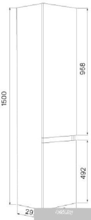 Пенал подвесной 35 см Iddis Zodiac, белый ZOD35A0i97