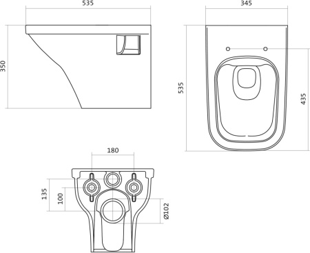 Унитаз подвесной Santek 1WH501574 "ЛАЙН" rimless безкободковый