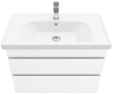 Тумба подвесная Laparet Sargas 80 с умывальником Cerastyle Frame 80 белый глянец (LS-WCAB-80-01+VB015M22U00)