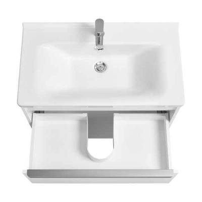 Тумба Акватон Хоуп 80 с умывальником Миранда 80, белый матовый 1A2873K0HP2B0