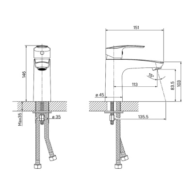Смеситель для умывальника Iddis Ray RAYBL00i01, черный. Акция. Распродажа Образец