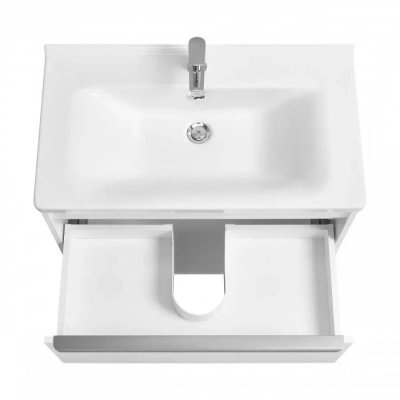 Тумба подвесная Акватон Хоуп 80 белый матовый с умывальником Миранда 80